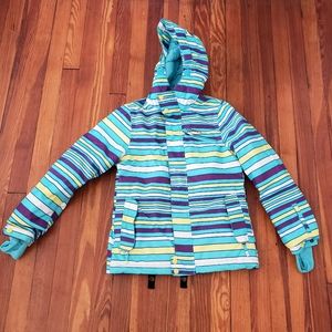 Oneill womens Hooded Ski Coat Winter Blue Waterpro